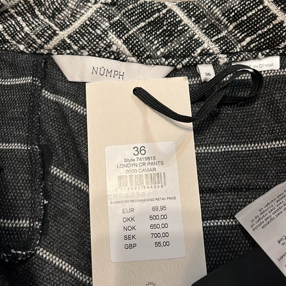 NWT Numph Caviar Tweed Trousers - Picture 7 of 16